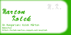 marton kolek business card